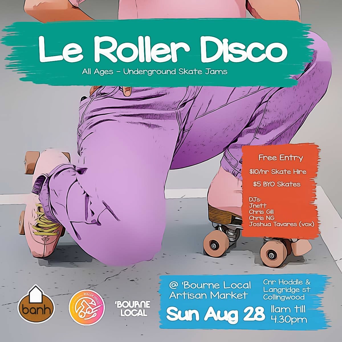 Le Roller Disco @ Bourne Local Artisan Market Sun Aug 28